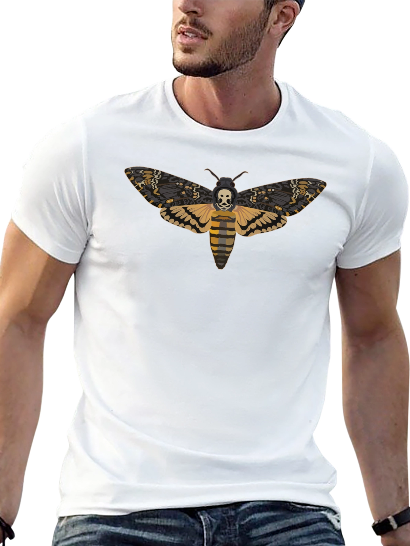 Black Moth Skull Graphic Tee - Unique Design view 13