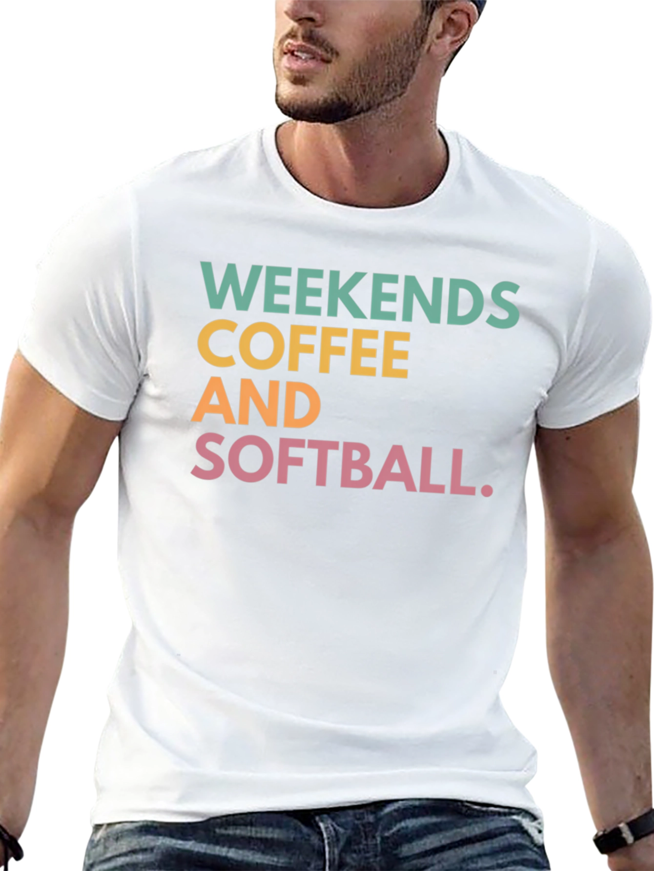 Black Weekends Coffee and Softball T-Shirt view 13
