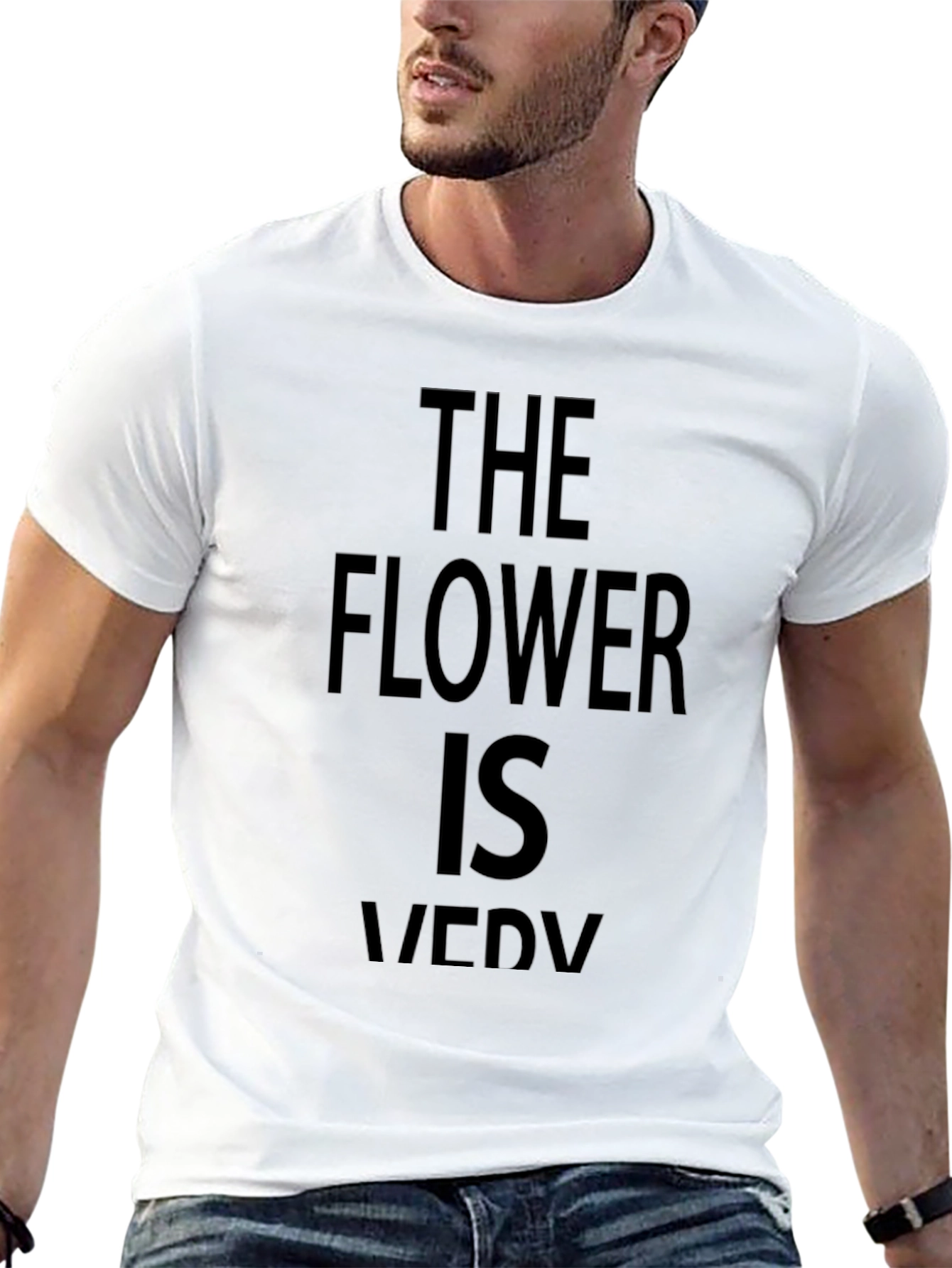 Black The Flower is Very Funny Black T-Shirt view 13