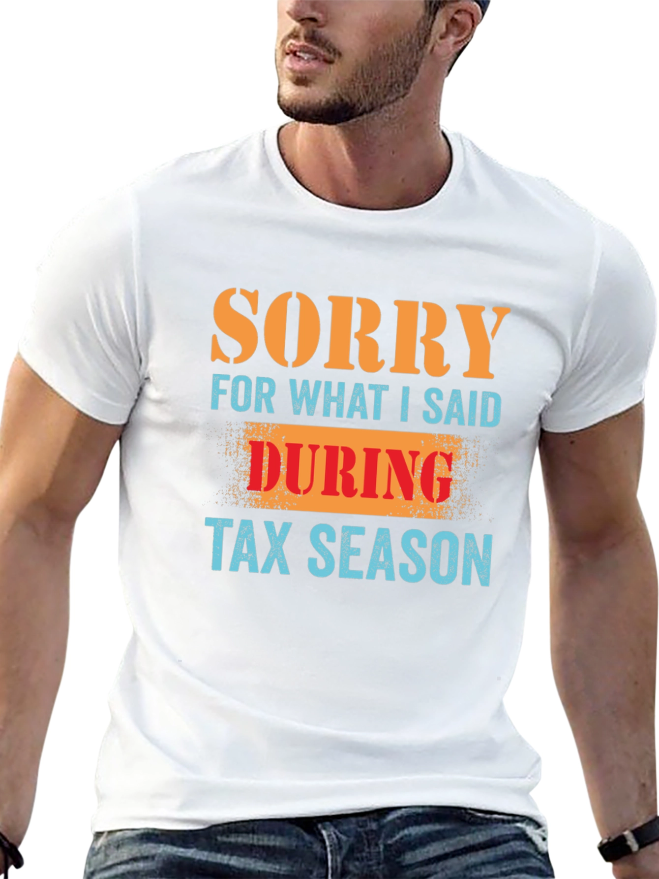 Black Funny Tax Season Apology T-Shirt - Black view 13