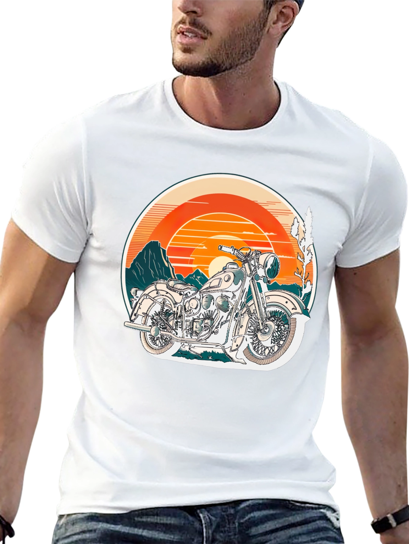 Black Vintage Motorcycle Graphic T-Shirt - Retro Style view 13