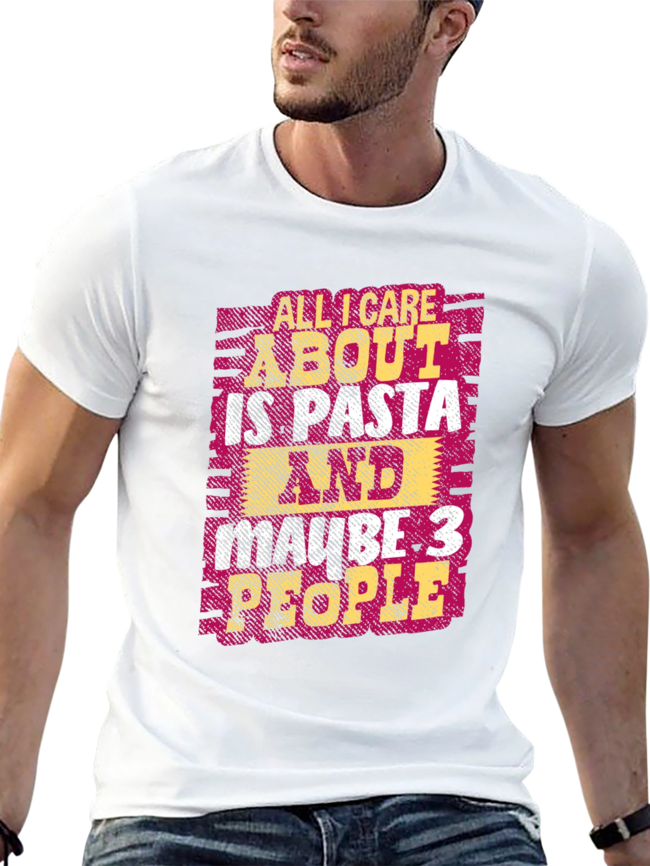 Black Pasta Lover T-Shirt - Funny Graphic Tee view 13