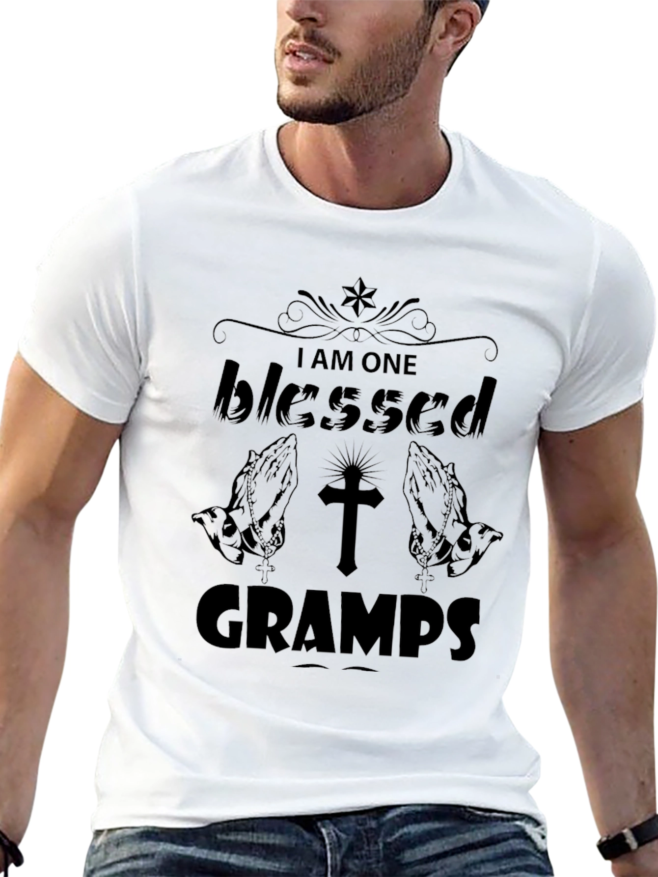 Black Blessed Gramps Black T-Shirt view 13