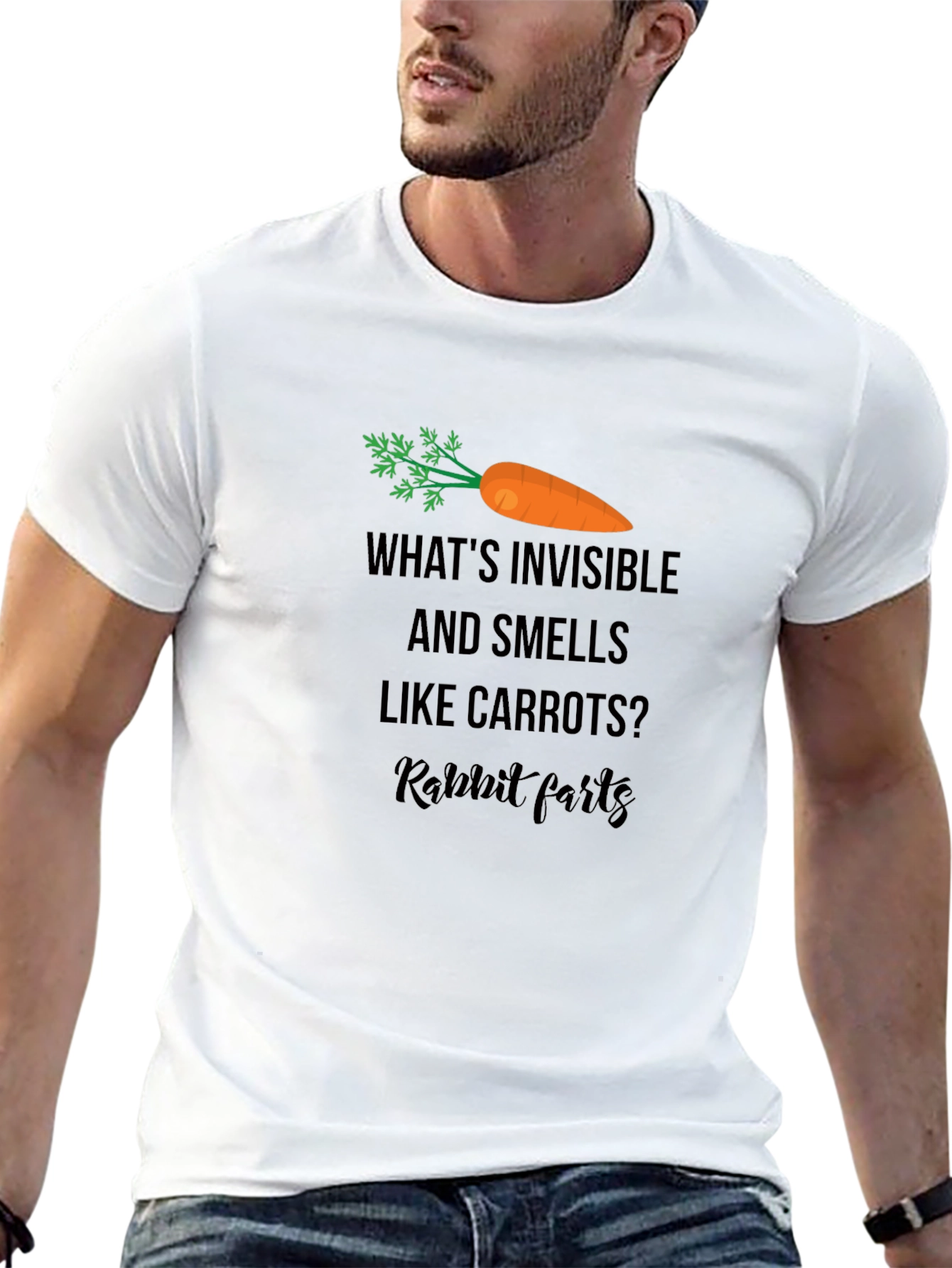 Rabbit Farts Carrot Joke T-Shirt - 13