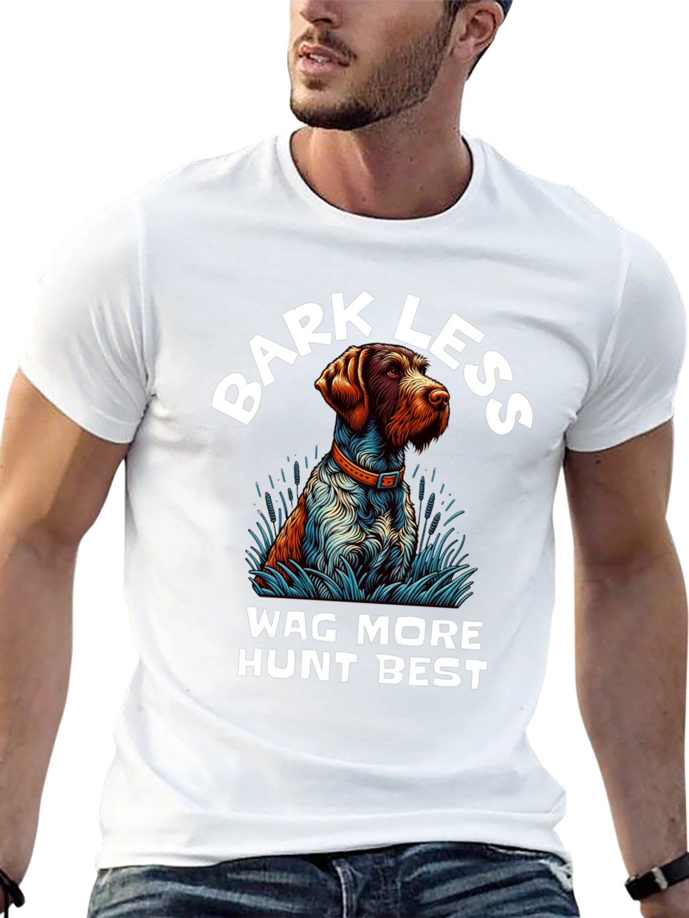 Black Bark Less Wag More Hunt Best Dog T-Shirt view 13