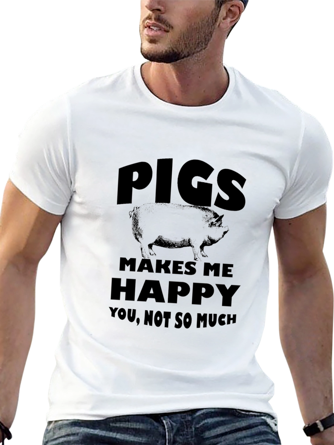 Black Pigs Make Me Happy T-Shirt view 13
