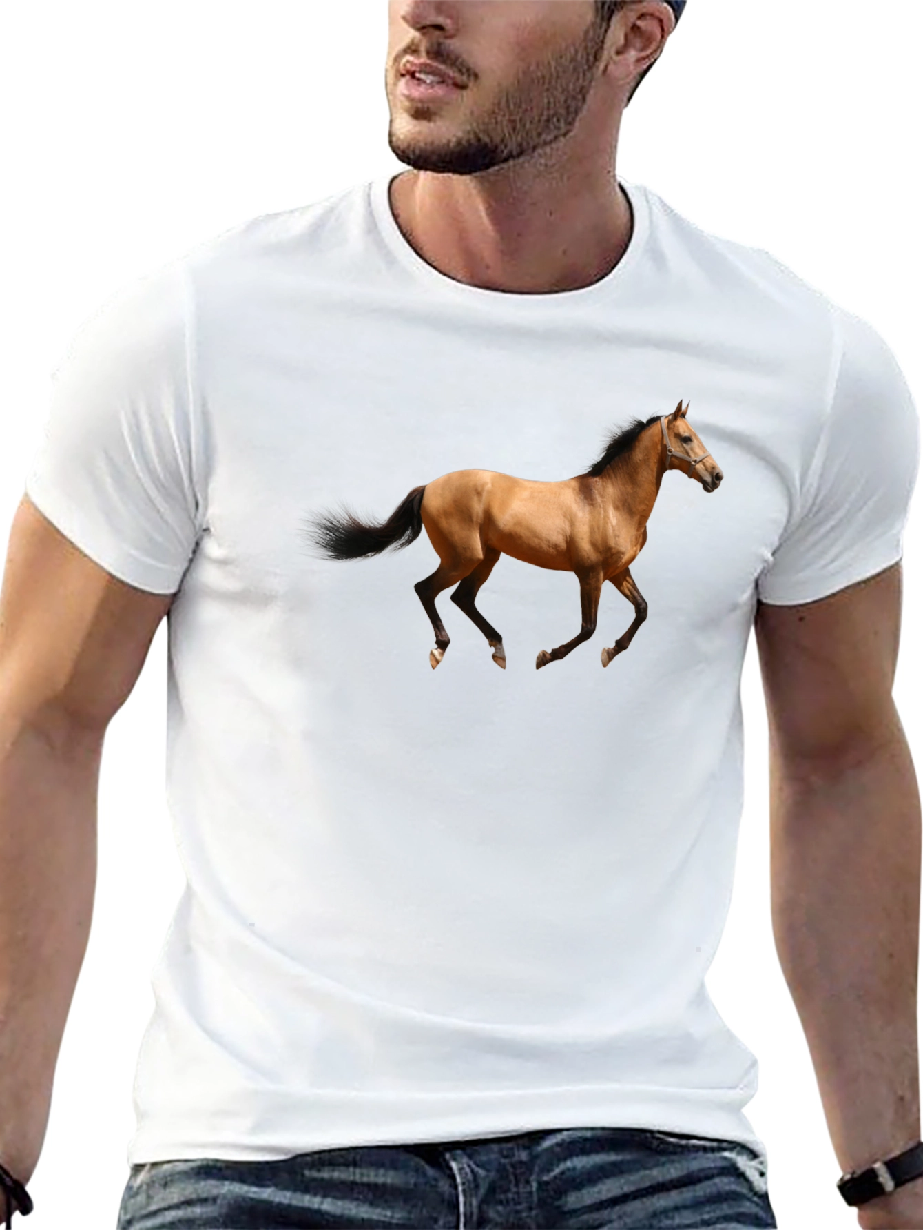 Black Horse Graphic Black T-Shirt view 13