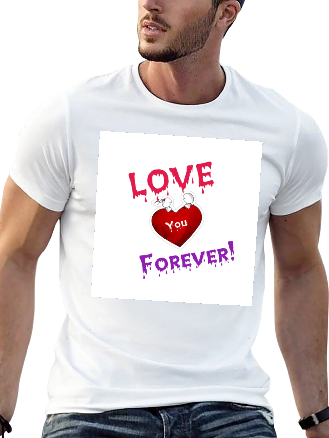 Black Love You Forever Graphic T-Shirt view 13