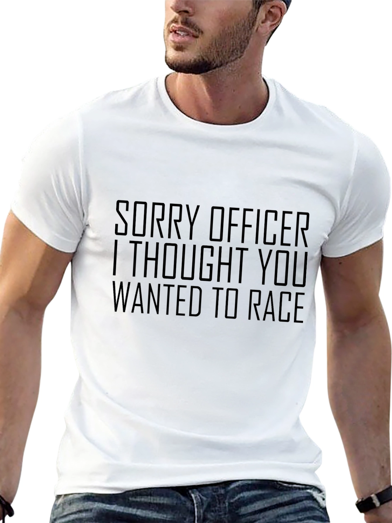 Black Funny Sorry Officer T-Shirt view 13