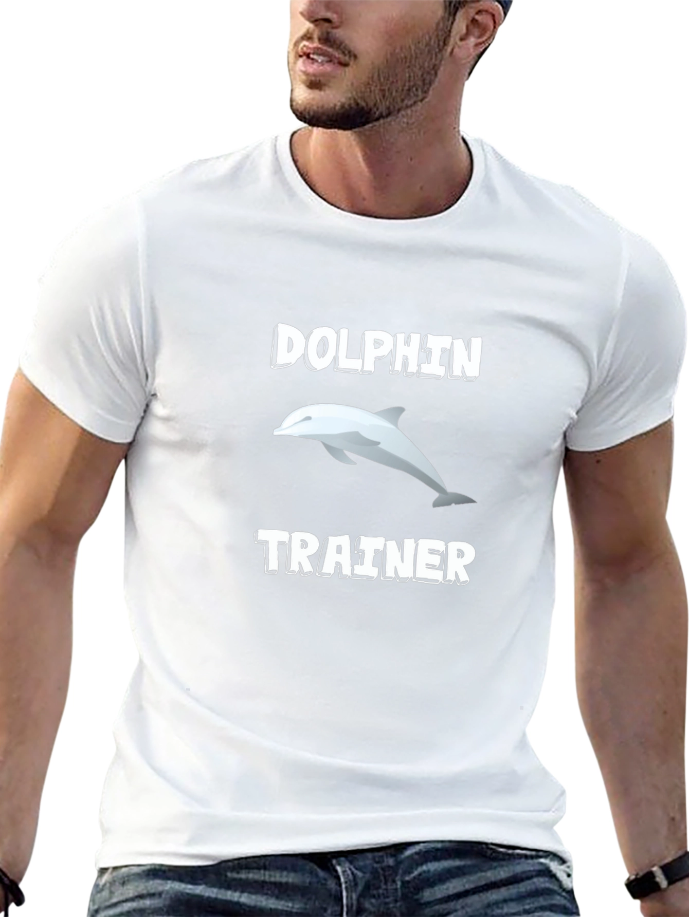 Black Dolphin Trainer Black T-Shirt view 13