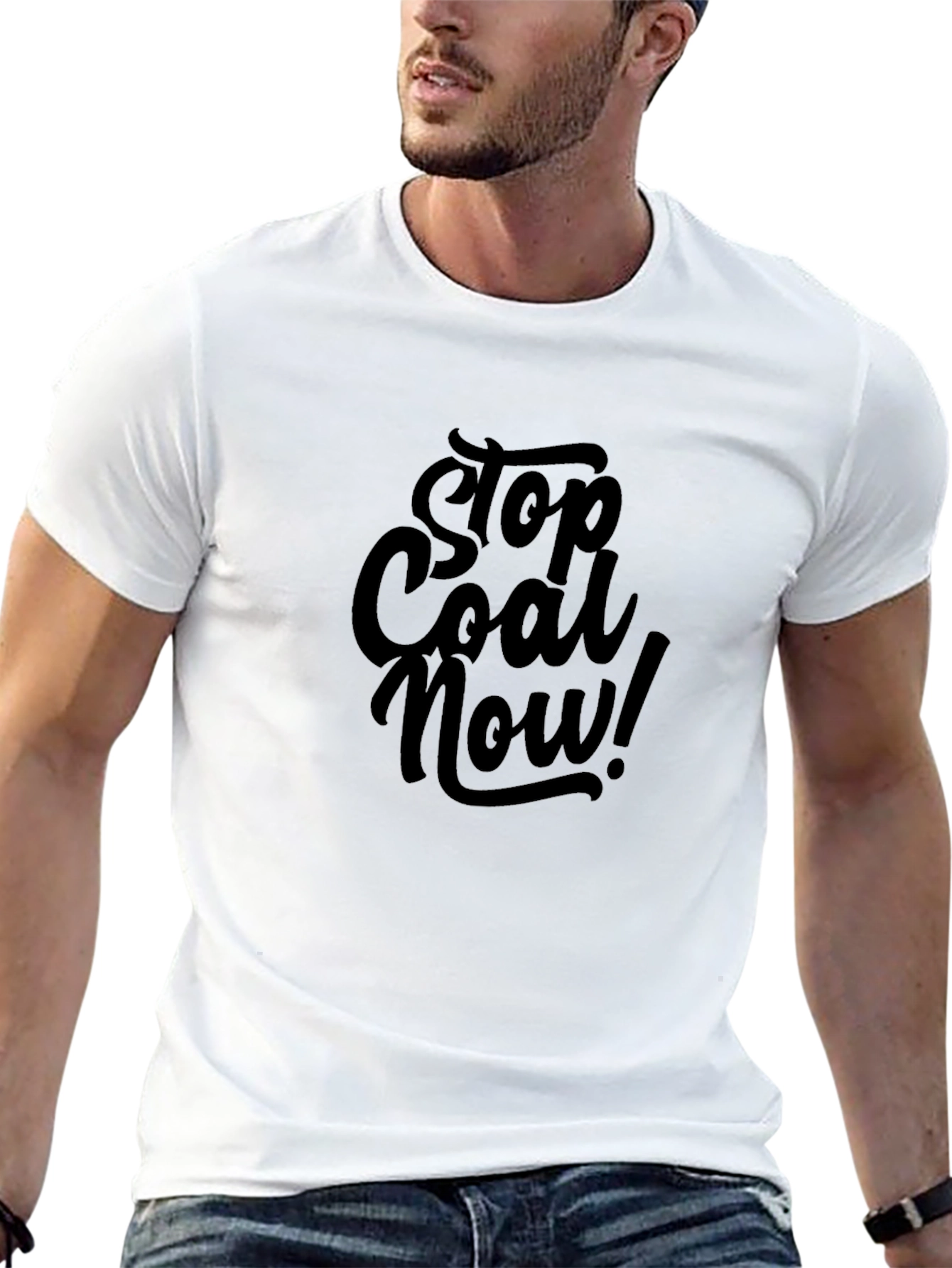 Black Stop Coal Now Graphic Tee - Black Unisex Shirt view 13