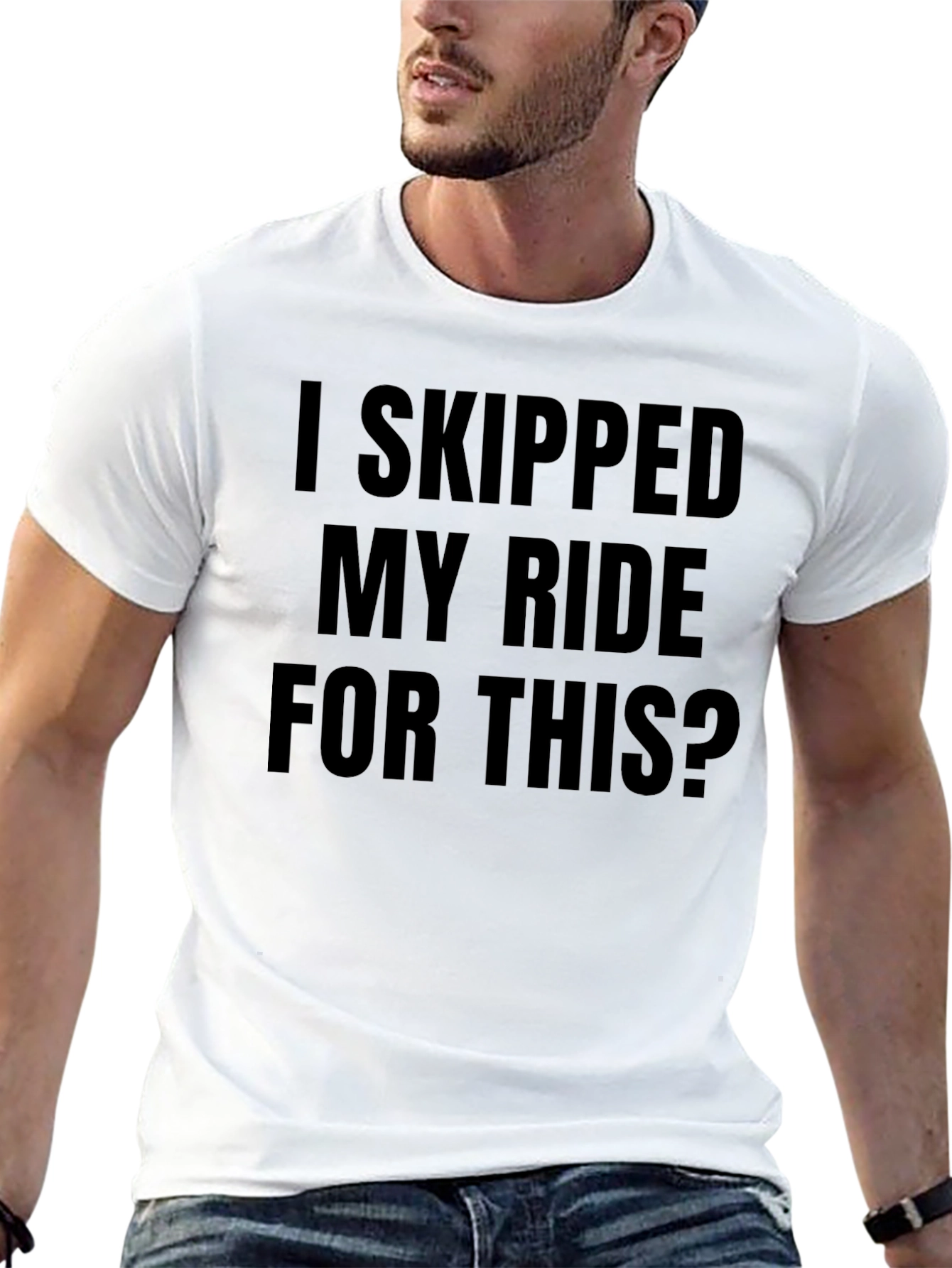 Black Funny "I Skipped My Ride For This" Black T-Shirt view 13