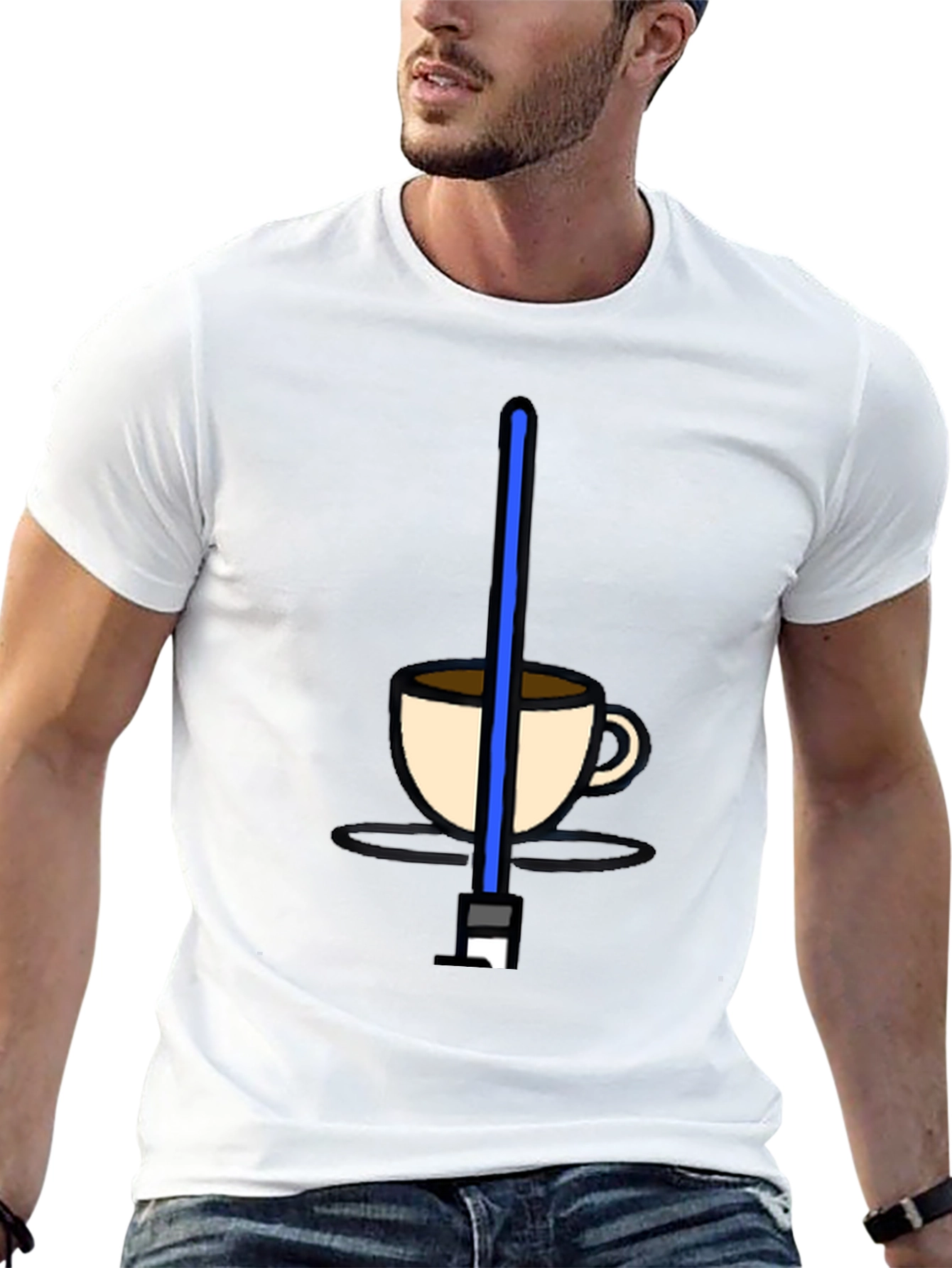 Black Star Wars Coffee T-Shirt - Funny Sci-Fi Tee view 13