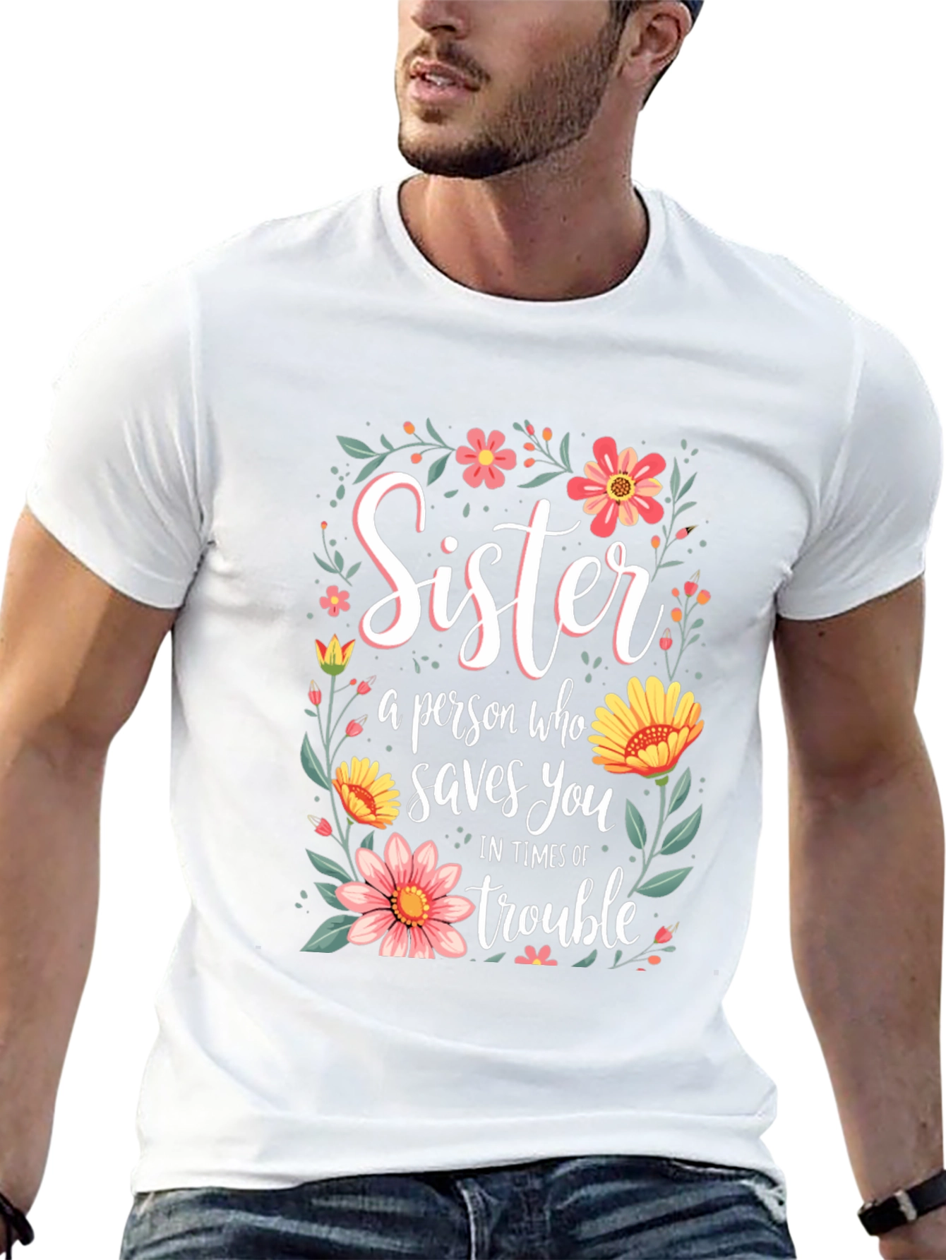 Black Sister Saves You Floral T-Shirt view 13
