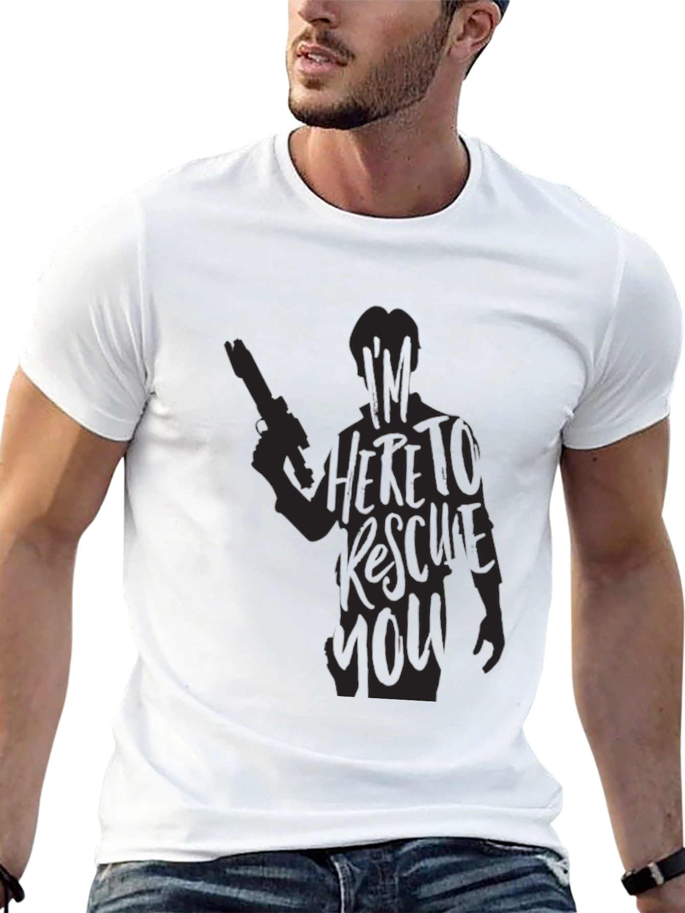 Black I'm Here To Rescue You Graphic T-Shirt view 13