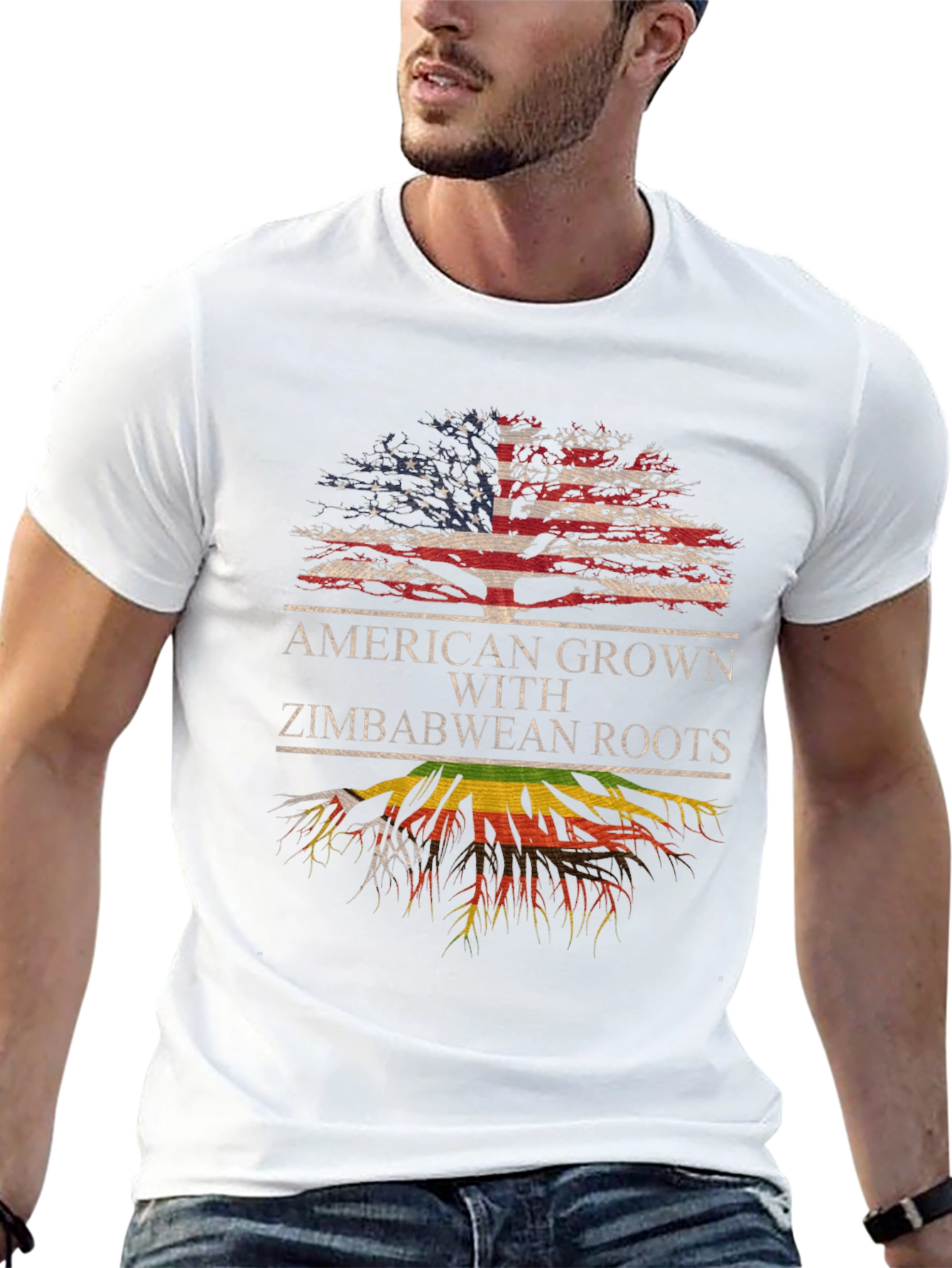 American Grown Zimbabwean Roots Graphic Tee - 13