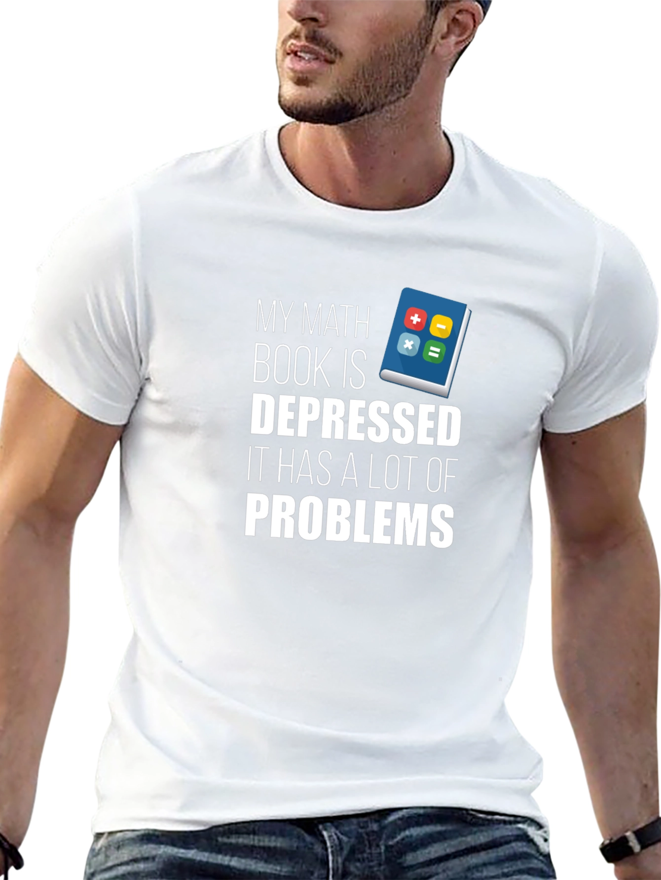 Black Math Book Depressed Problems T-Shirt view 13