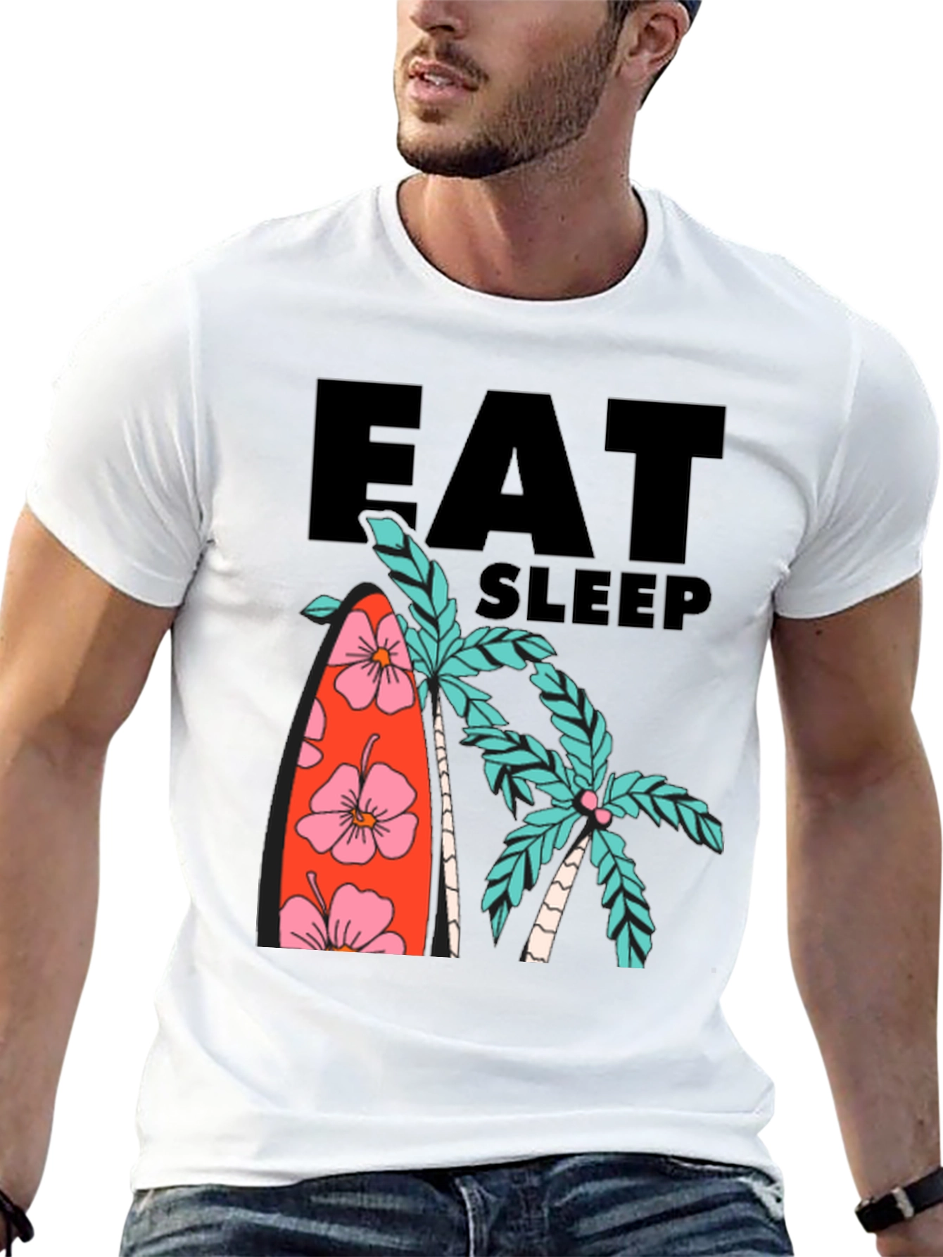 Black Eat Sleep Surf T-Shirt view 13