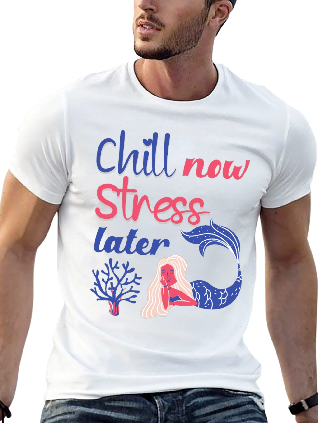 Black Chill Now Stress Later T-Shirt view 13