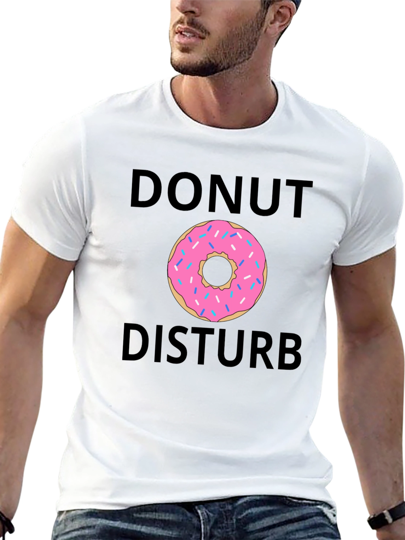 Black Donut Disturb T-Shirt - Funny Graphic Tee view 13