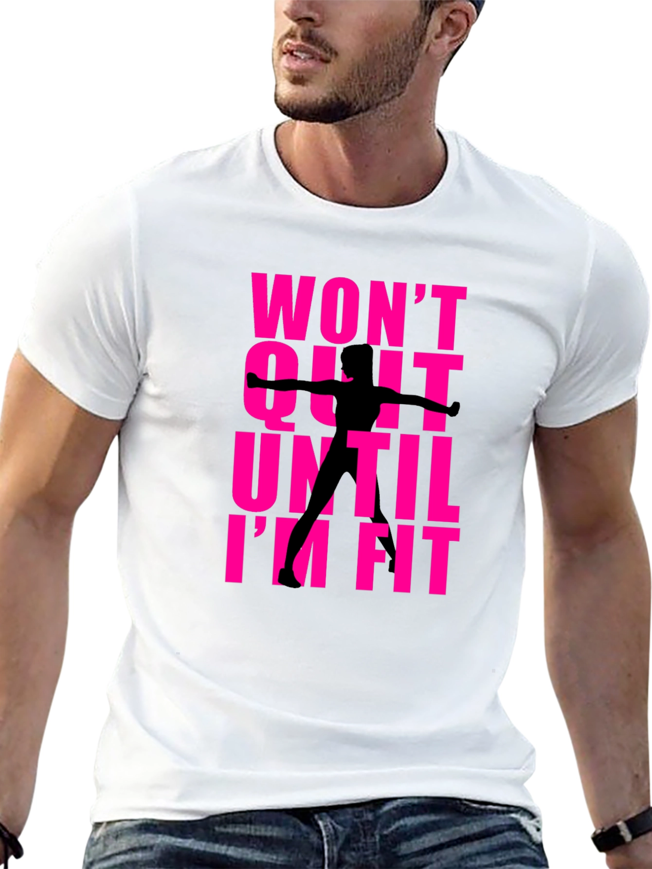 Black Won't Quit Fitness T-Shirt view 13