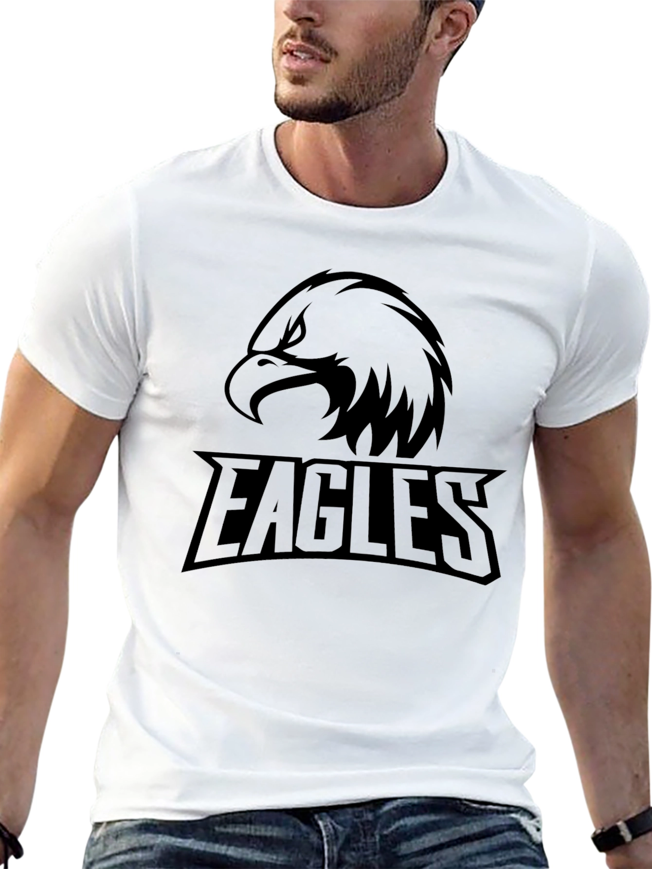 Black Men's Black Eagles Graphic T-Shirt view 13