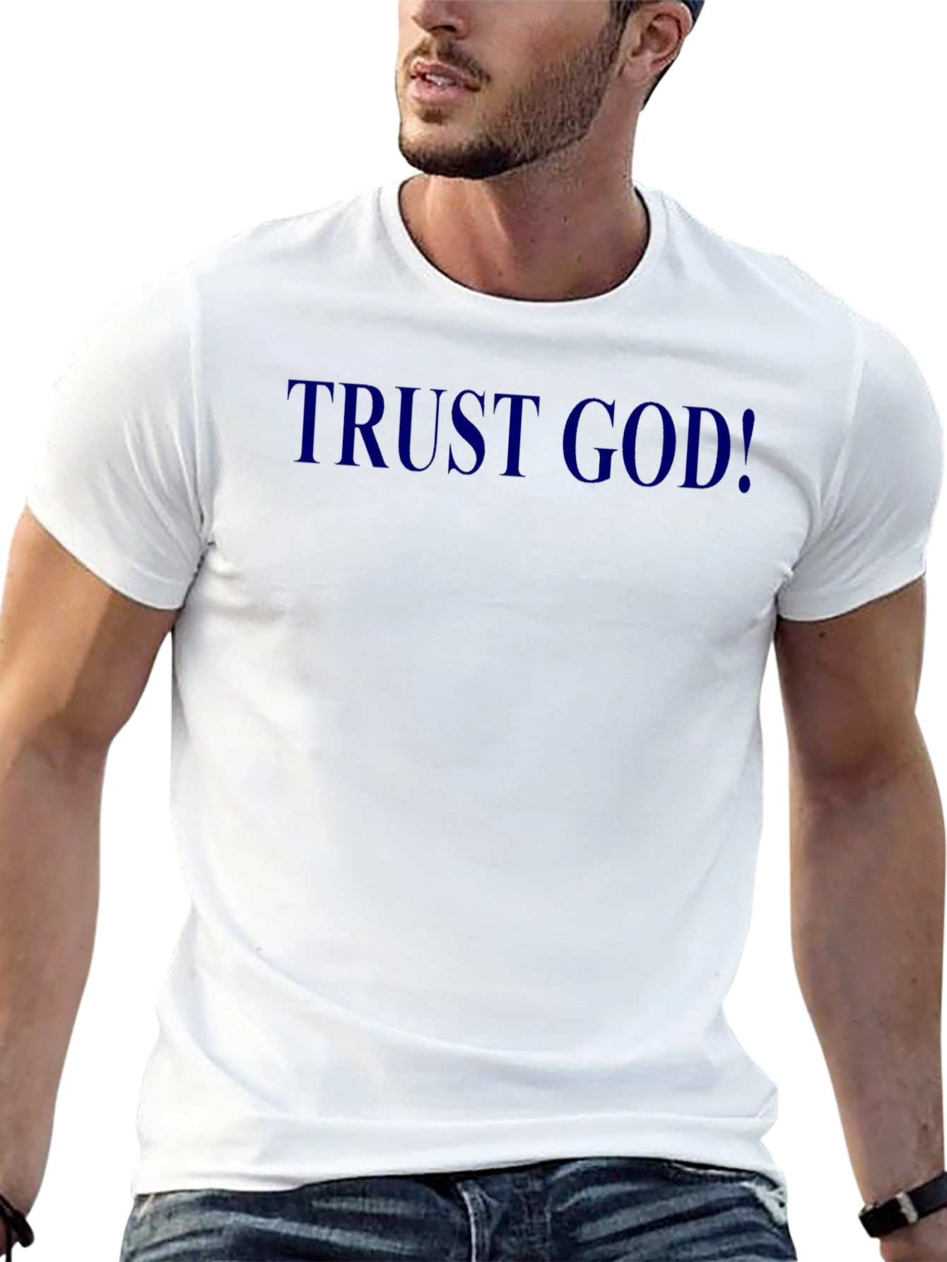Black Trust God! Black Crewneck T-Shirt view 13
