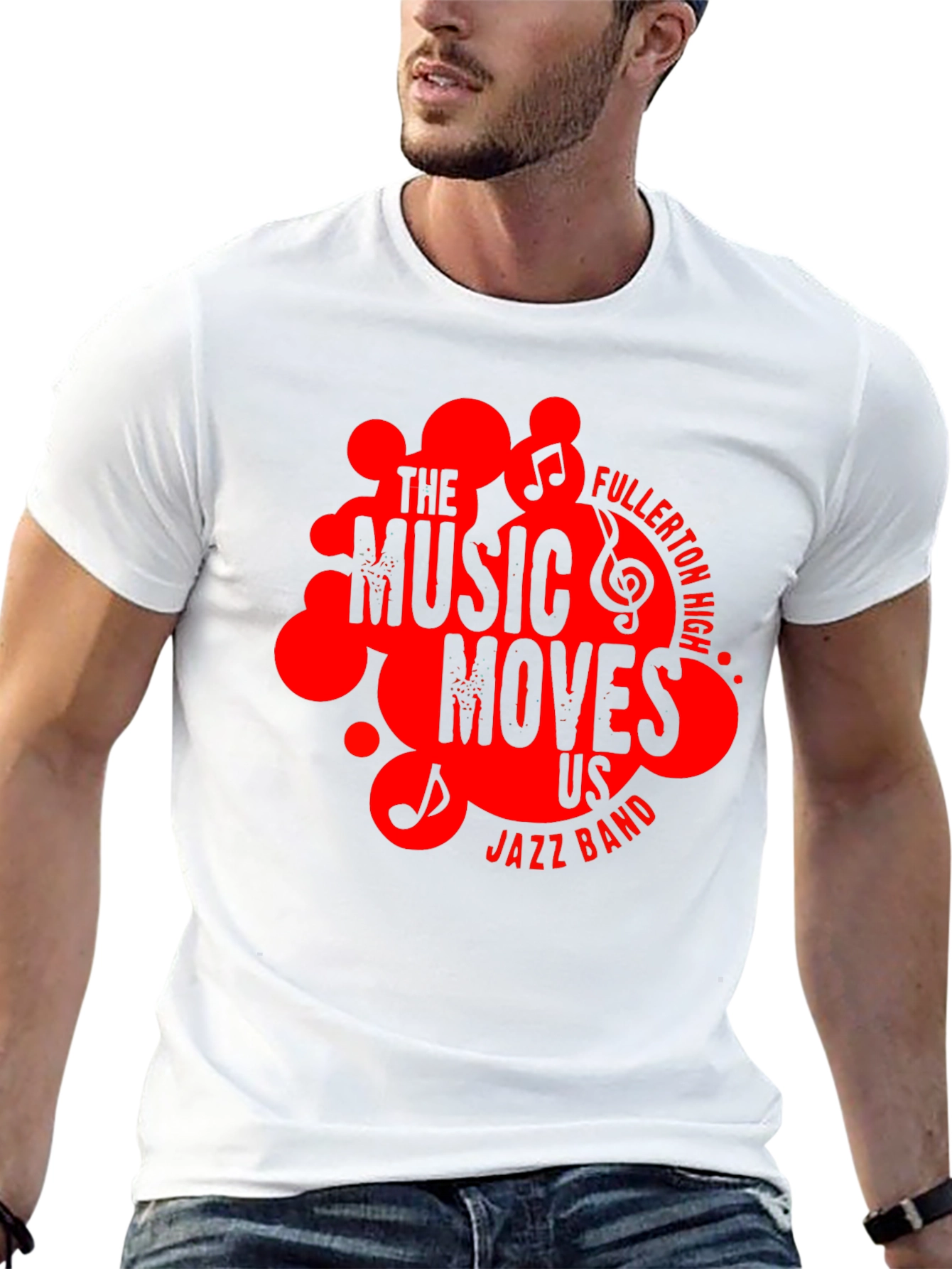 Black The Music Moves Us Jazz Band T-Shirt view 13