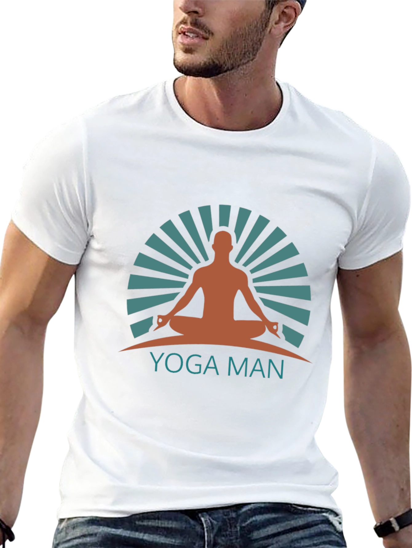 Black Yoga Man Graphic Tee - Meditate in Style view 13