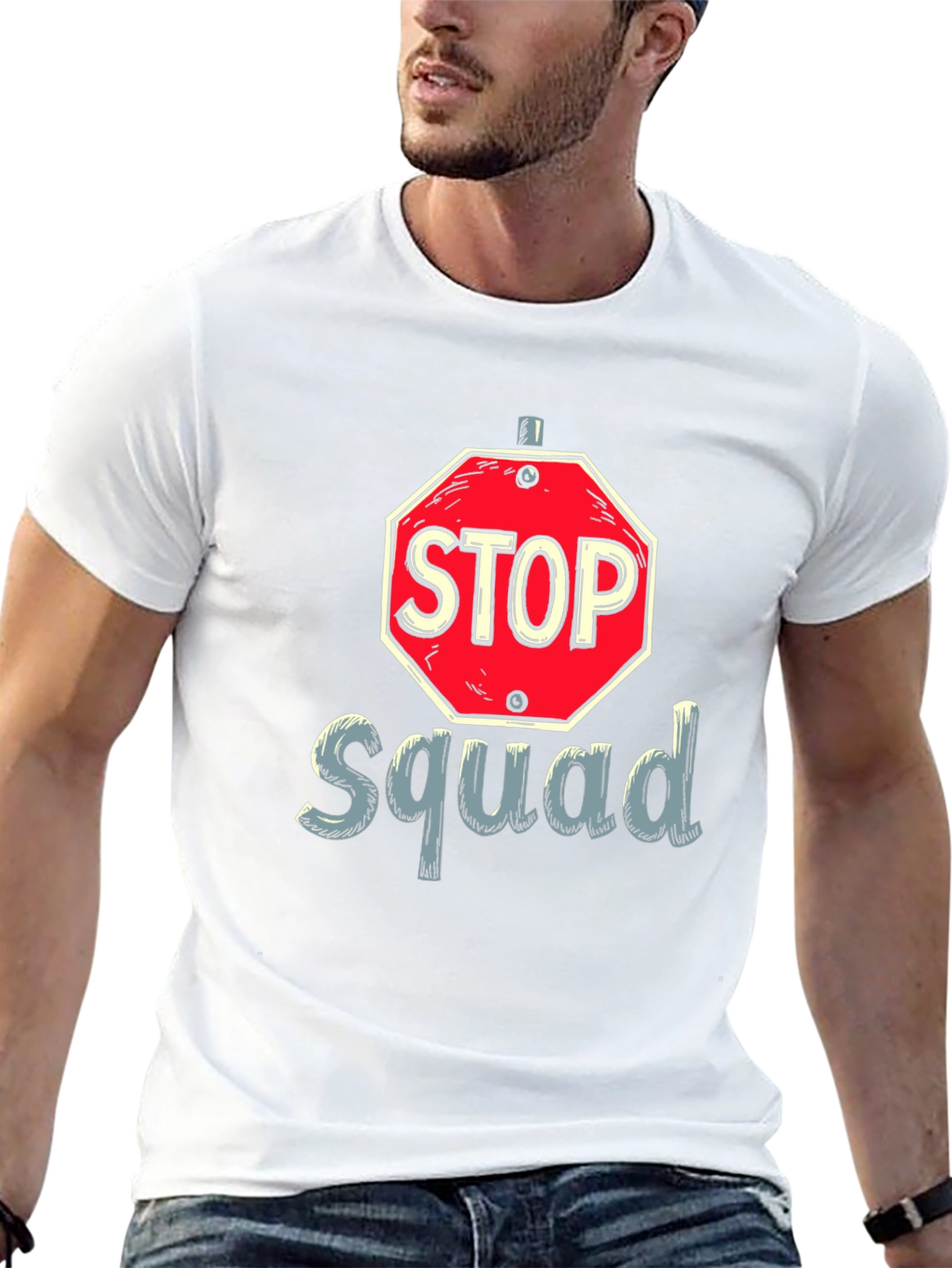 Black Stop Squad Graphic Tee - Men's Black T-Shirt view 13