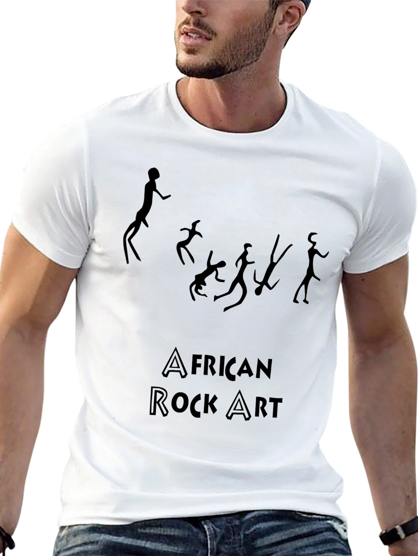 Black African Rock Art Graphic T-Shirt view 13
