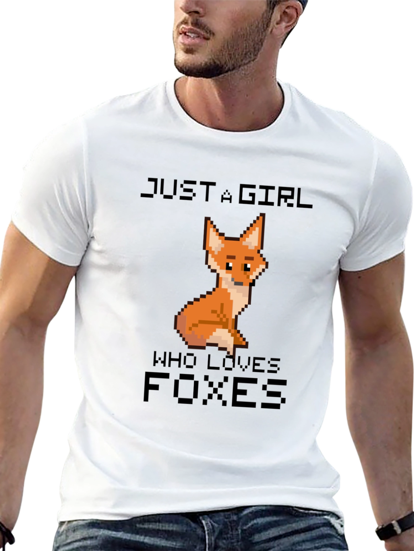 Black Just A Girl Who Loves Foxes T-Shirt view 13