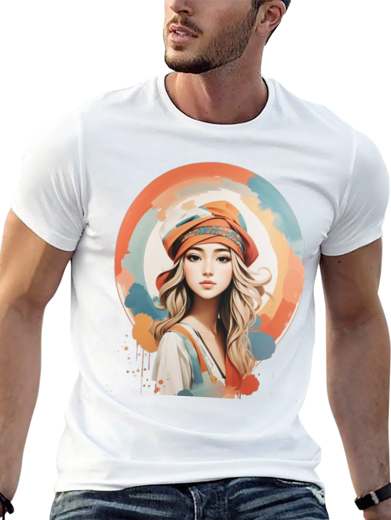 Black Woman Portrait Graphic Tee - Artistic Watercolor Design view 13