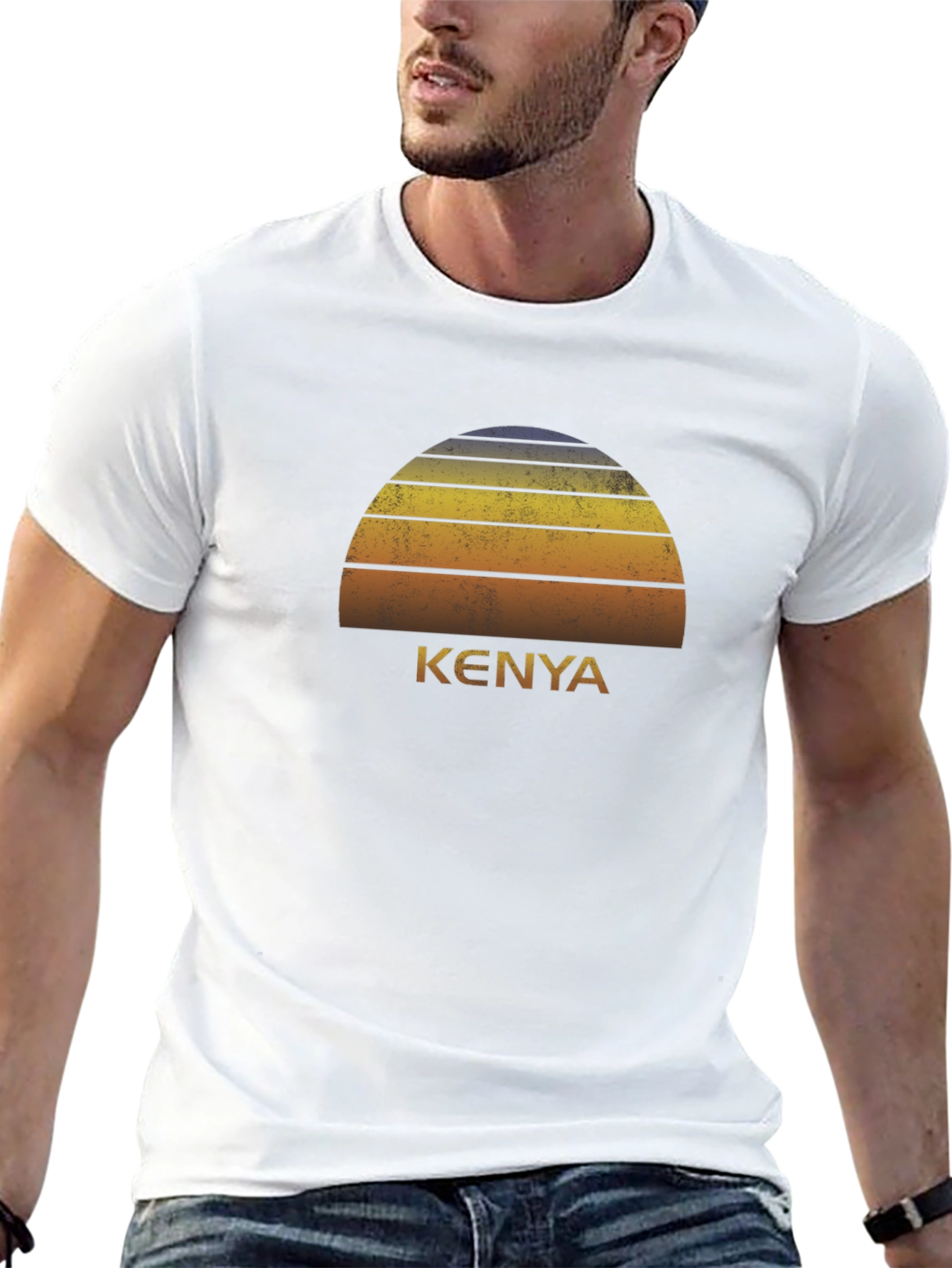 Black Vintage Kenya Sunset T-Shirt view 13