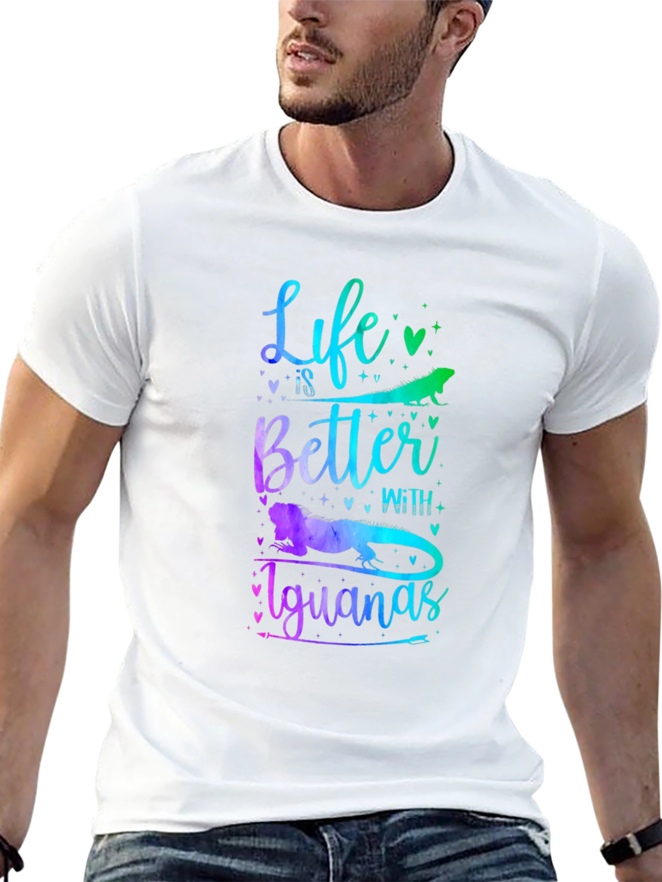 Black Life is Better With Iguanas Graphic T-Shirt view 13