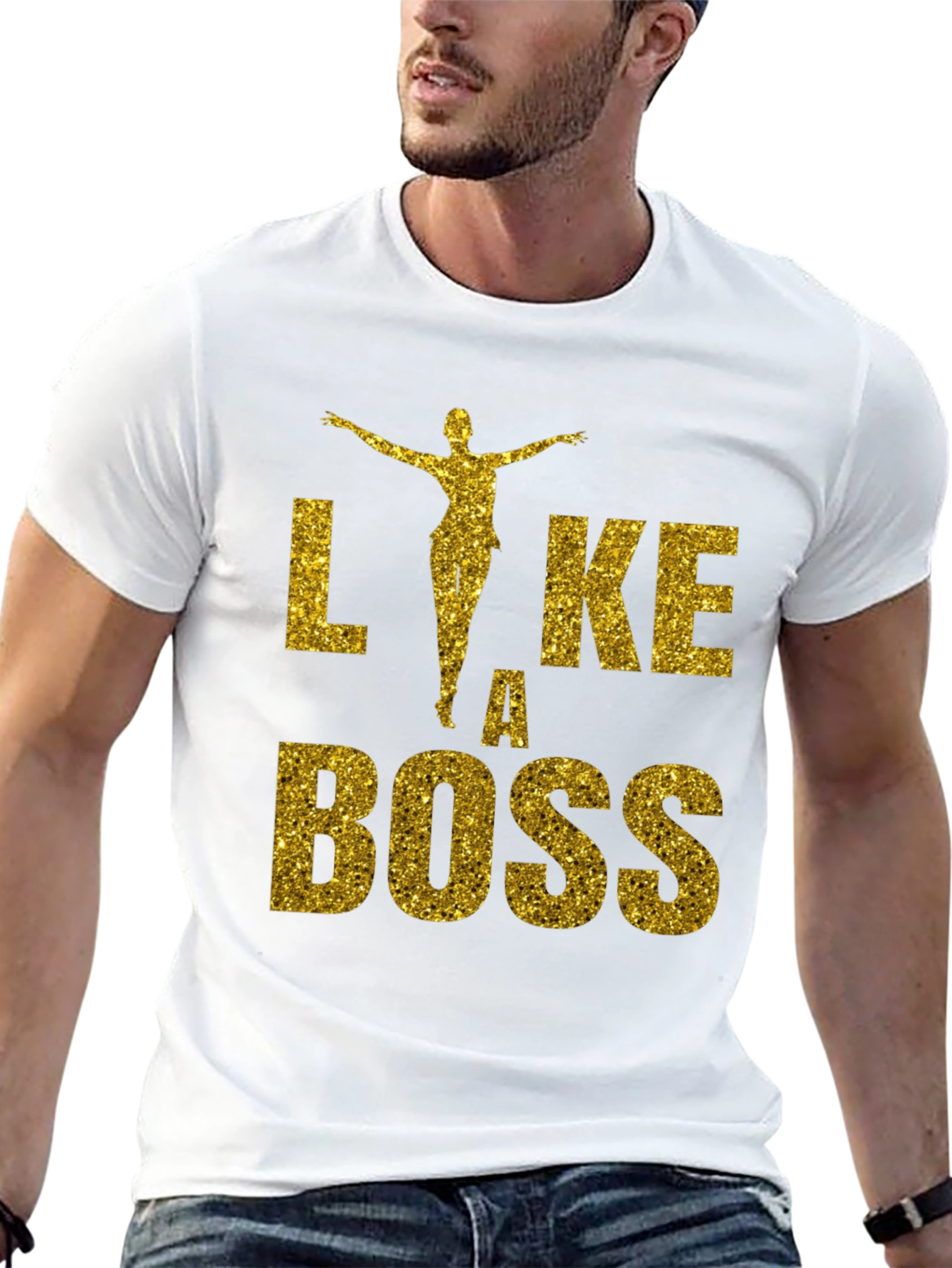 Black Like A Boss Glitter Graphic T-Shirt view 13