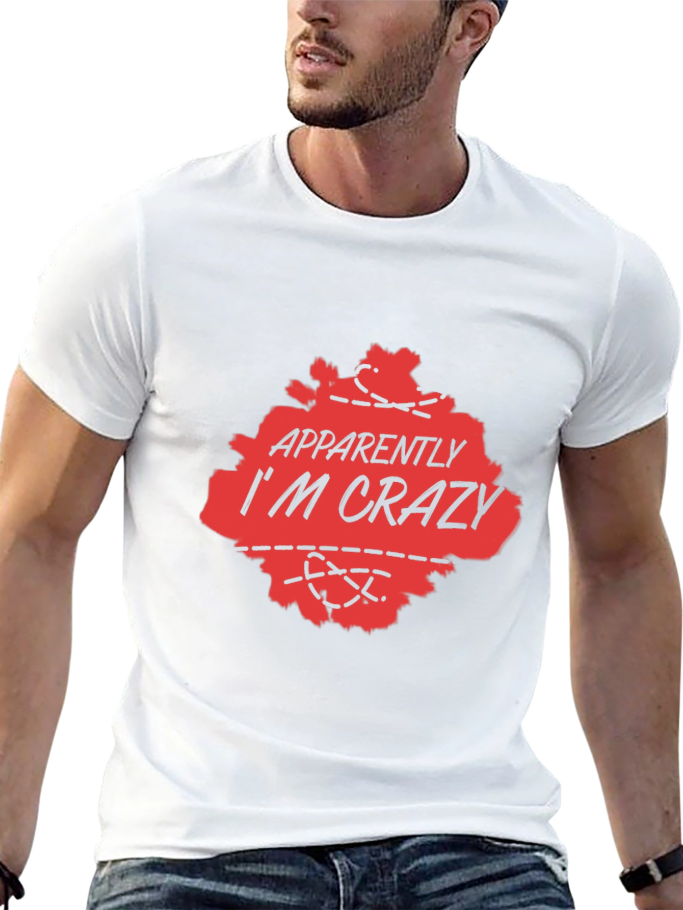 Black Apparently I'm Crazy T-Shirt - Funny Graphic Tee view 13