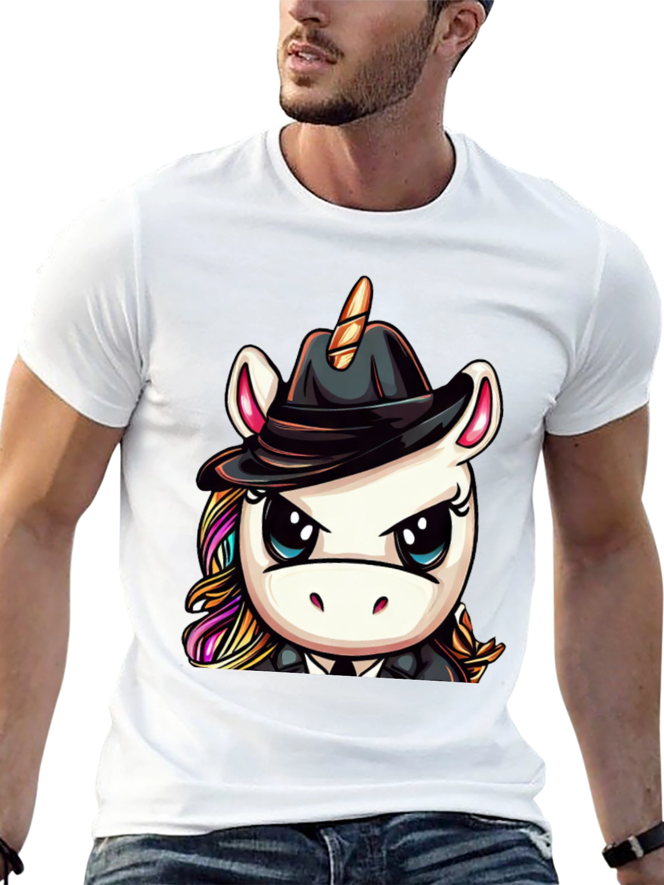 Black Unicorn Mafia Boss Graphic Tee - Black view 13