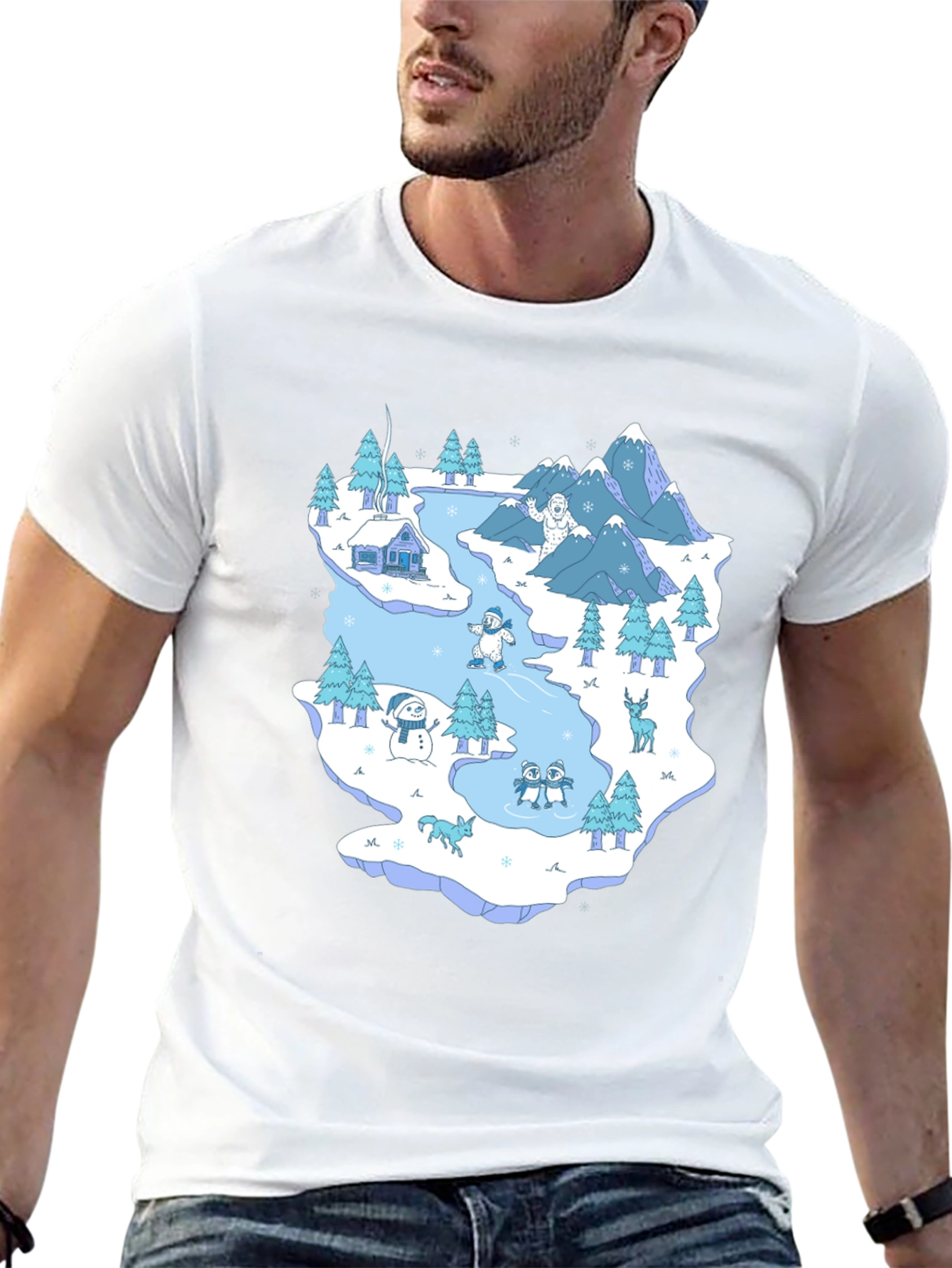 Black Winter Wonderland Graphic T-Shirt view 13