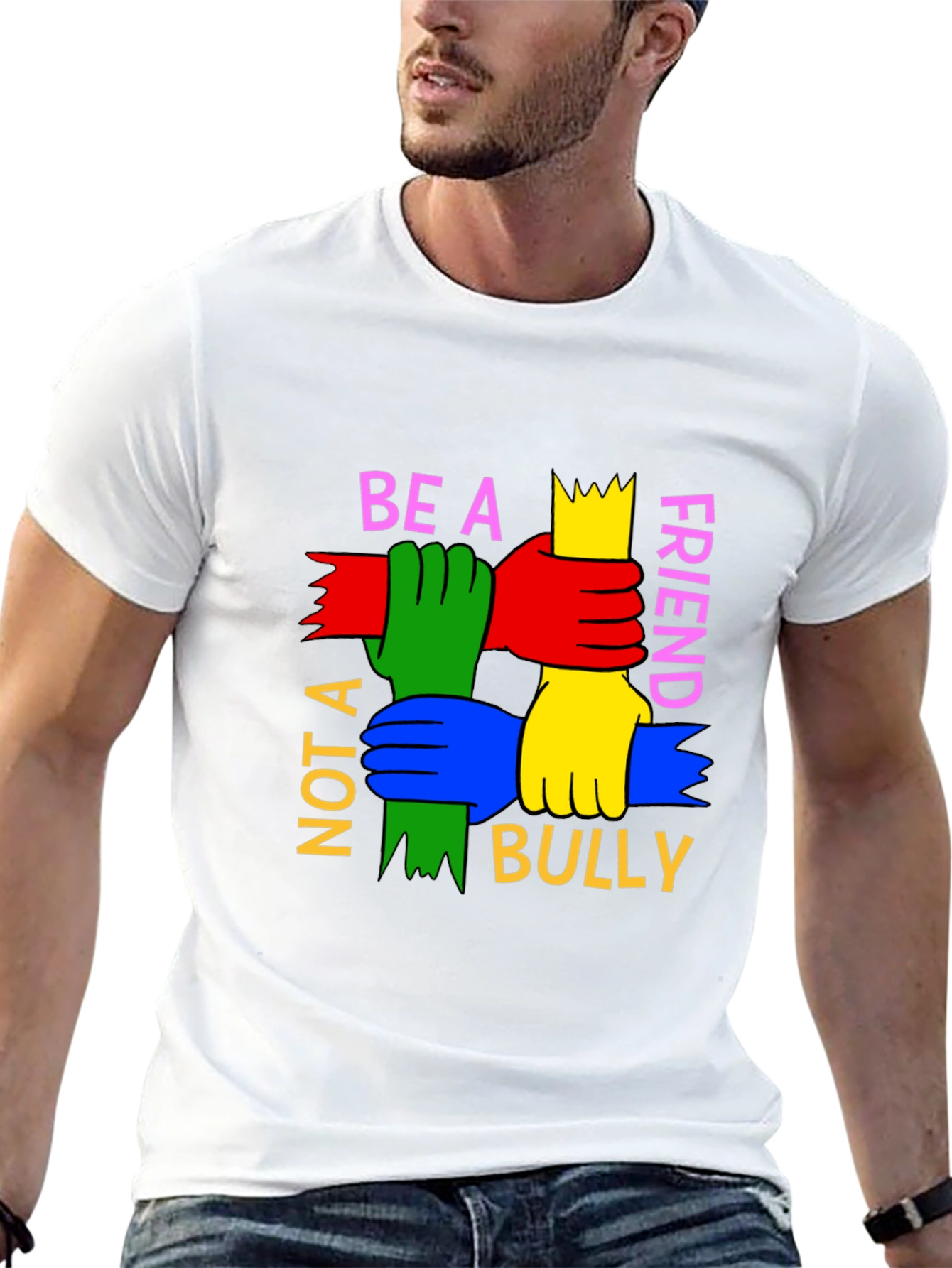 Black Be A Friend T-Shirt: Anti-Bullying Tee view 13