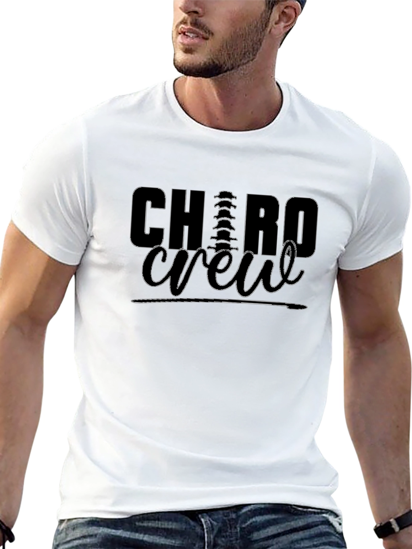 Black Chiropractor Crew Neck T-Shirt view 13