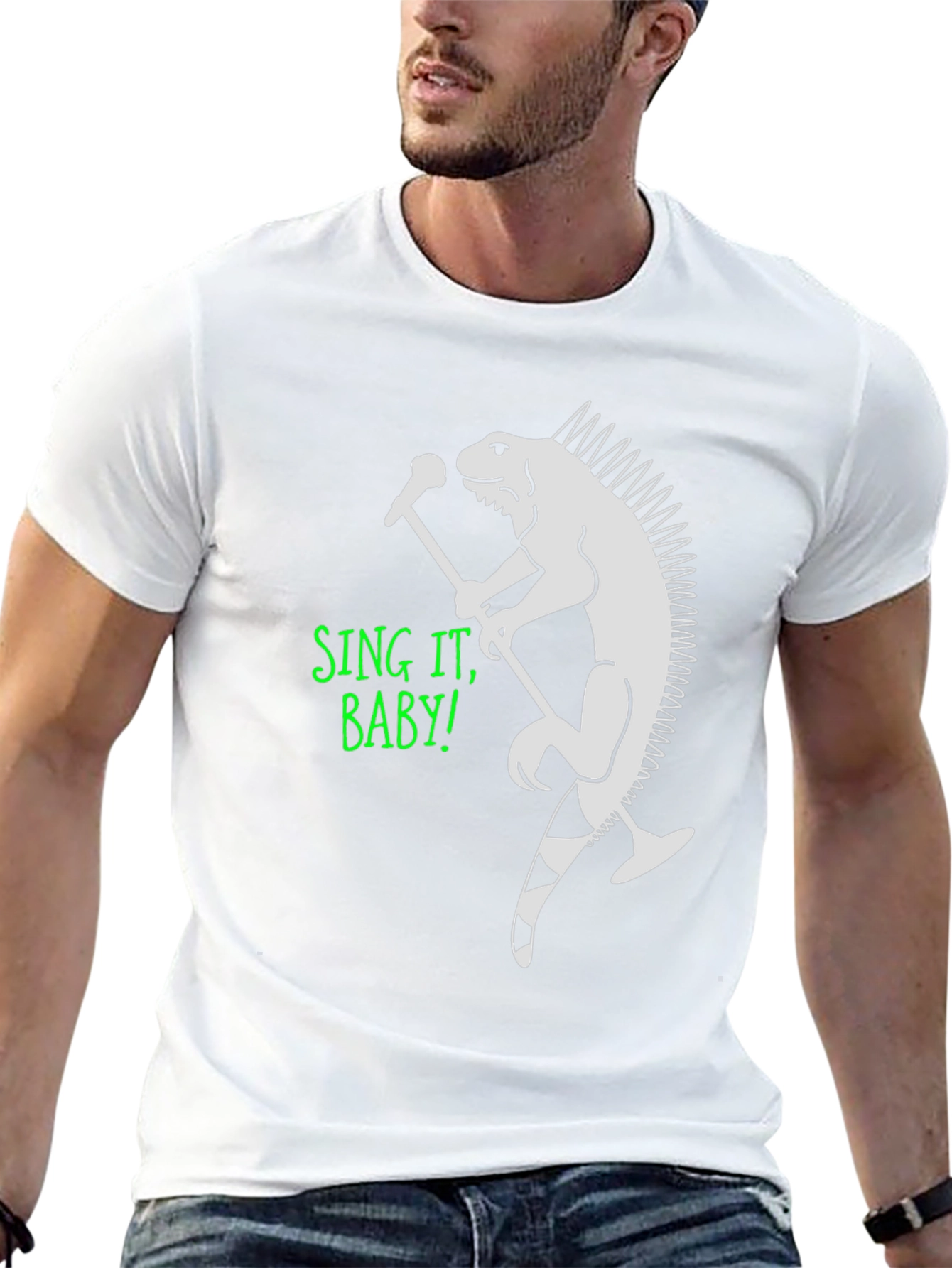 Black Iguana Singer Graphic T-Shirt - Sing It Baby! view 13