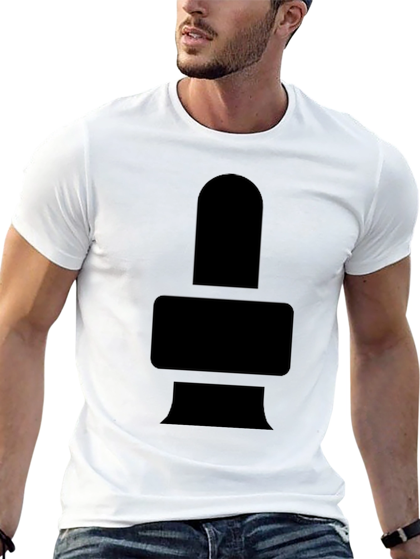 Black Minimalist Black Graphic Tee - Geometric Design view 13