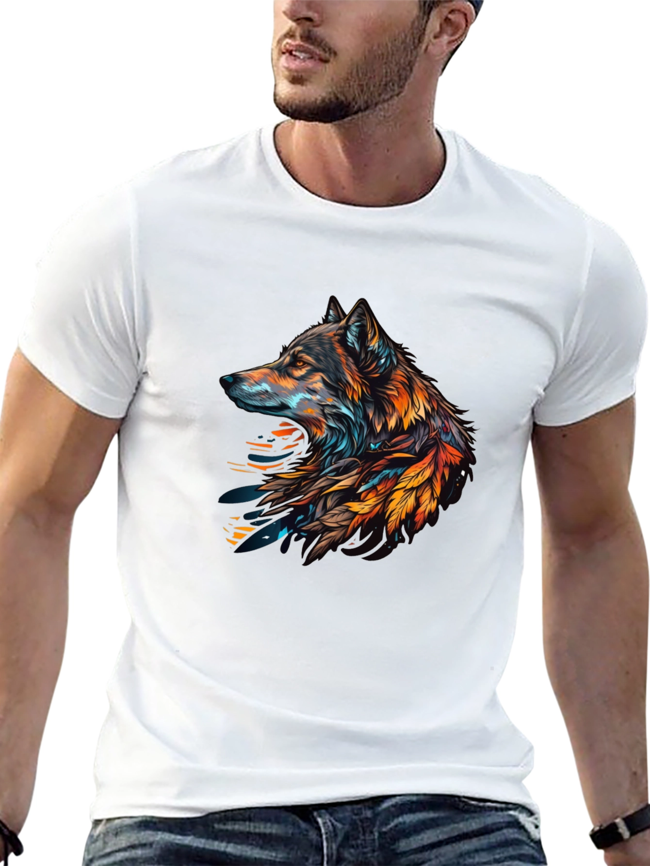 Black Wolf Graphic Print Tee view 13