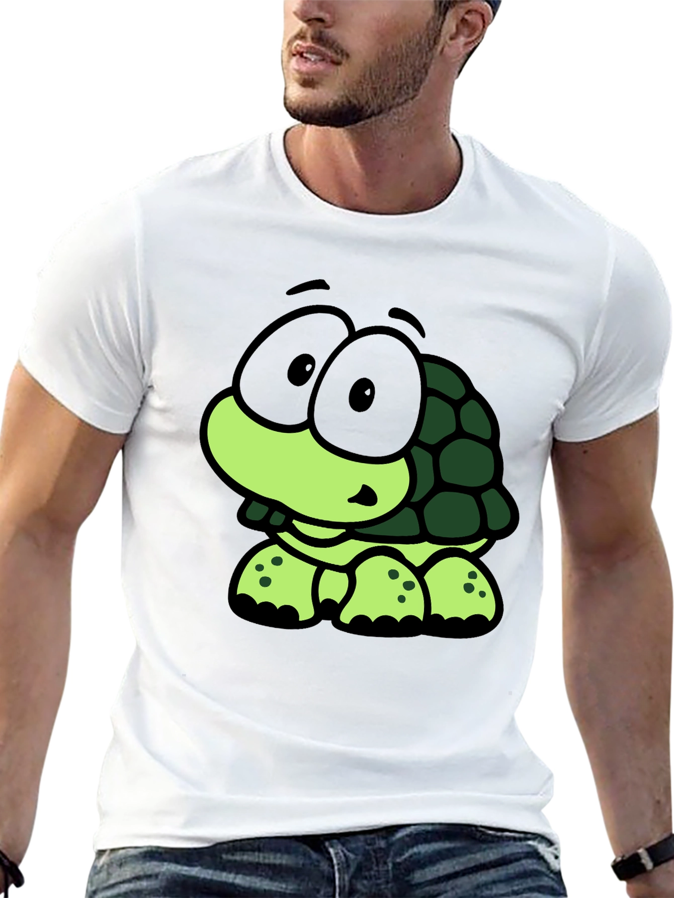 Black Cute Cartoon Turtle Graphic Black T-Shirt view 13