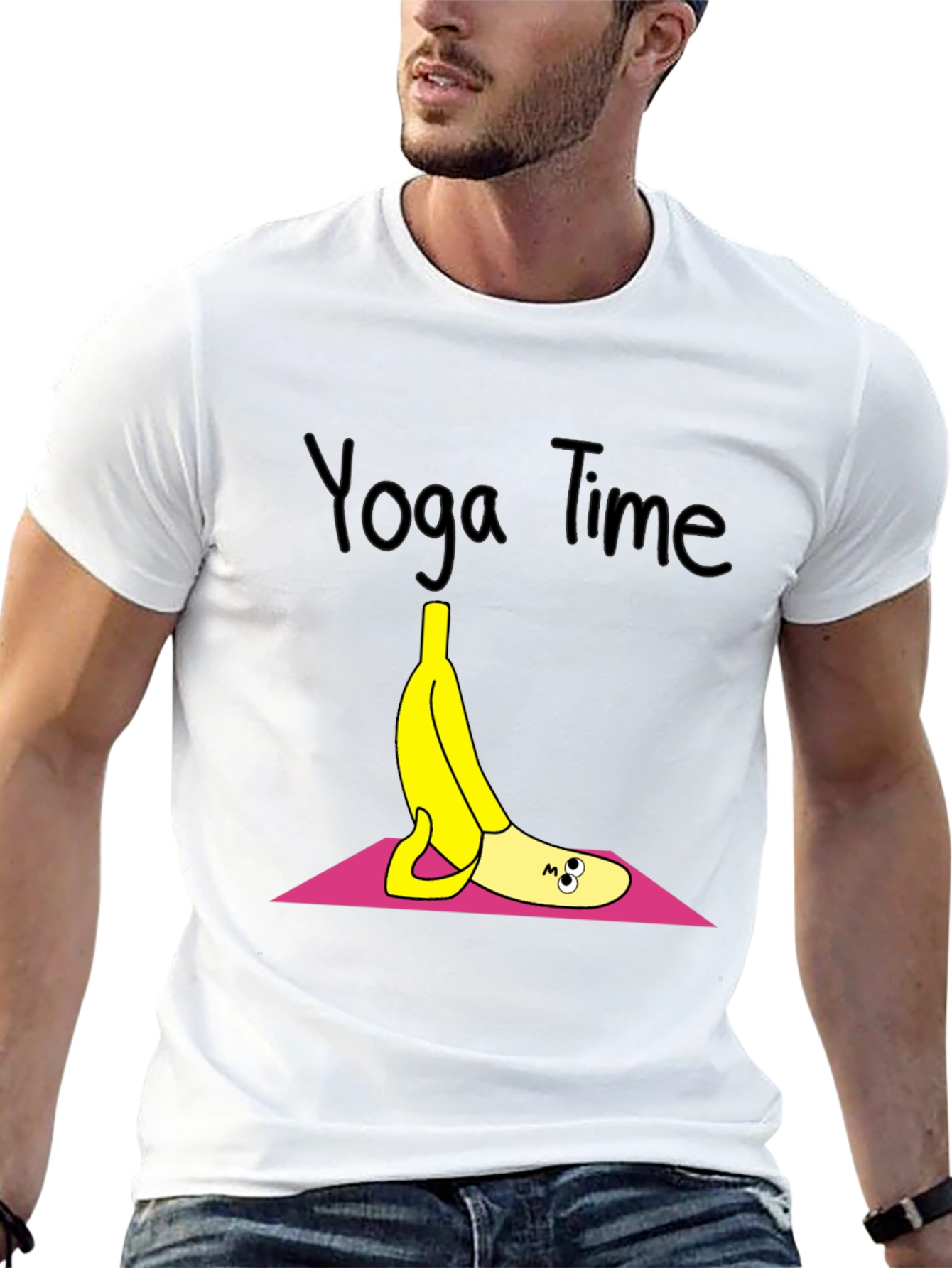 Black Yoga Banana T-Shirt - Relaxed Fit view 13