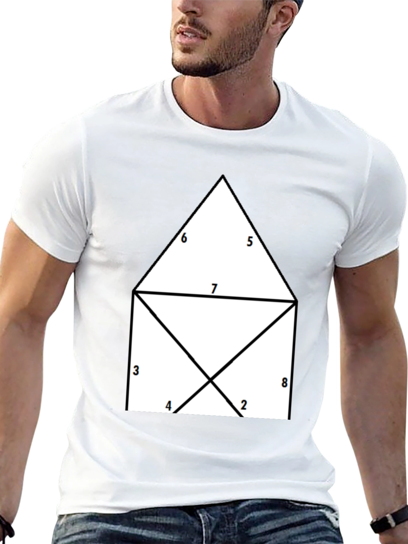 Black Geometric Numbered T-Shirt view 13