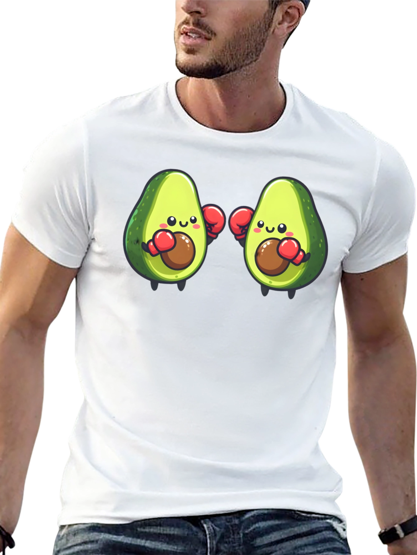 Black Avocado Boxer T-Shirt - Funny Cartoon Tee view 13