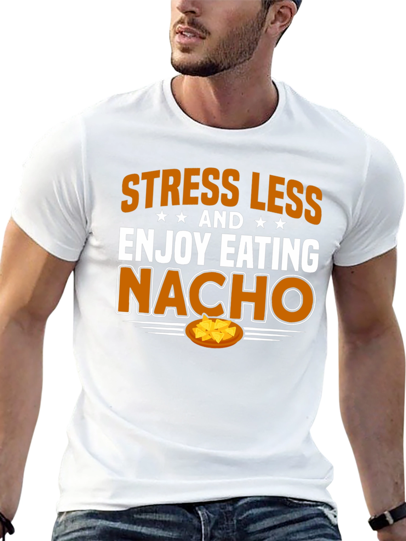 Black Stress Less Nacho T-Shirt view 13