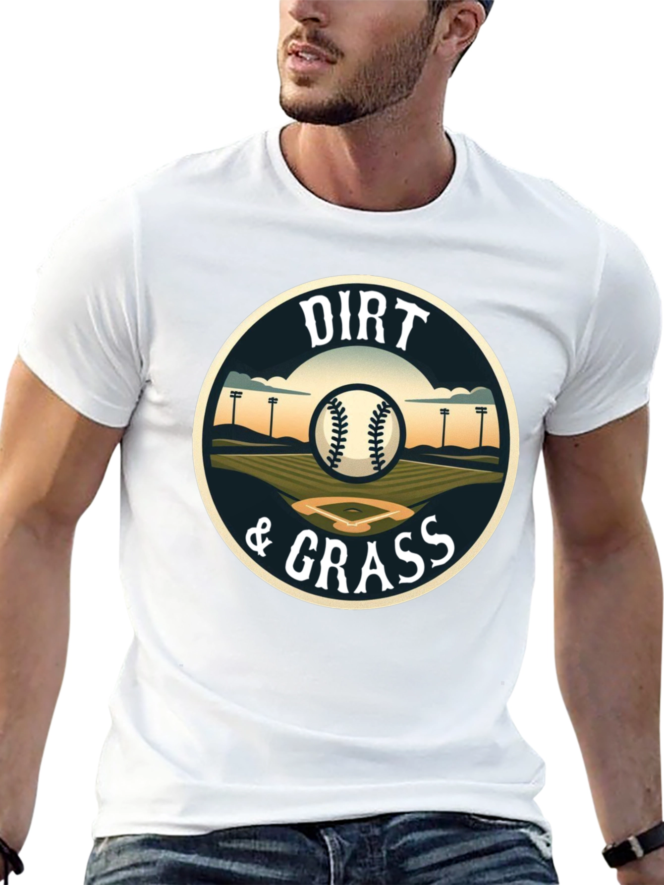 Black Dirt & Grass Baseball T-Shirt view 13
